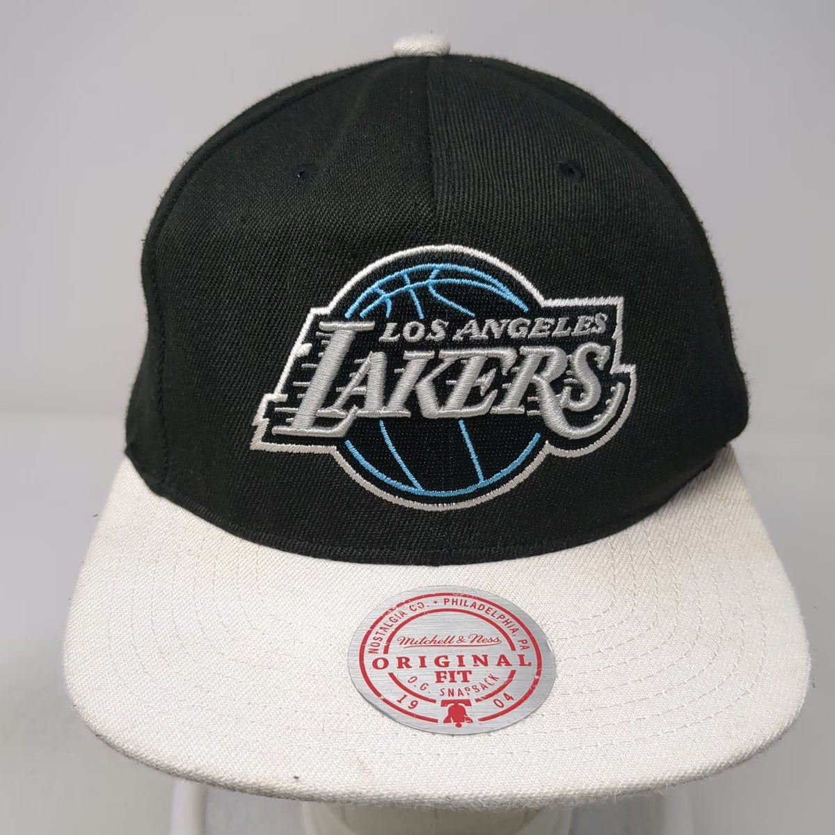 Mitchell & Ness Los Angeles Lakers NBA Snapback Hat Black White Blue One Size OS