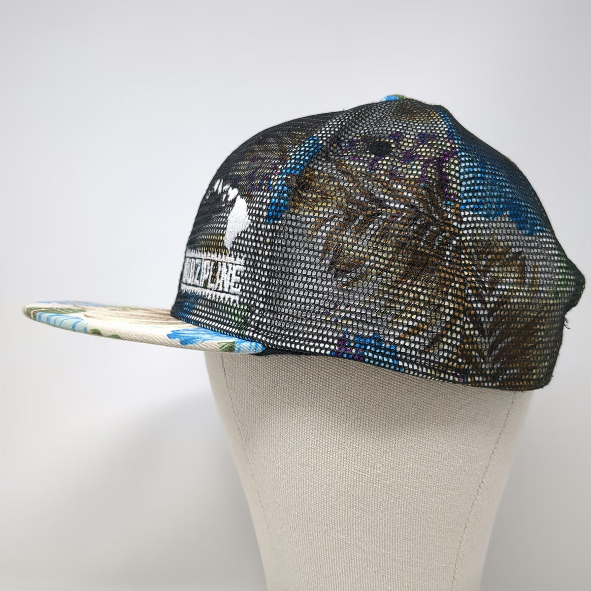 Double Portion Supply Maui Zipline Snapback Black One Size Floral Hat Mesh