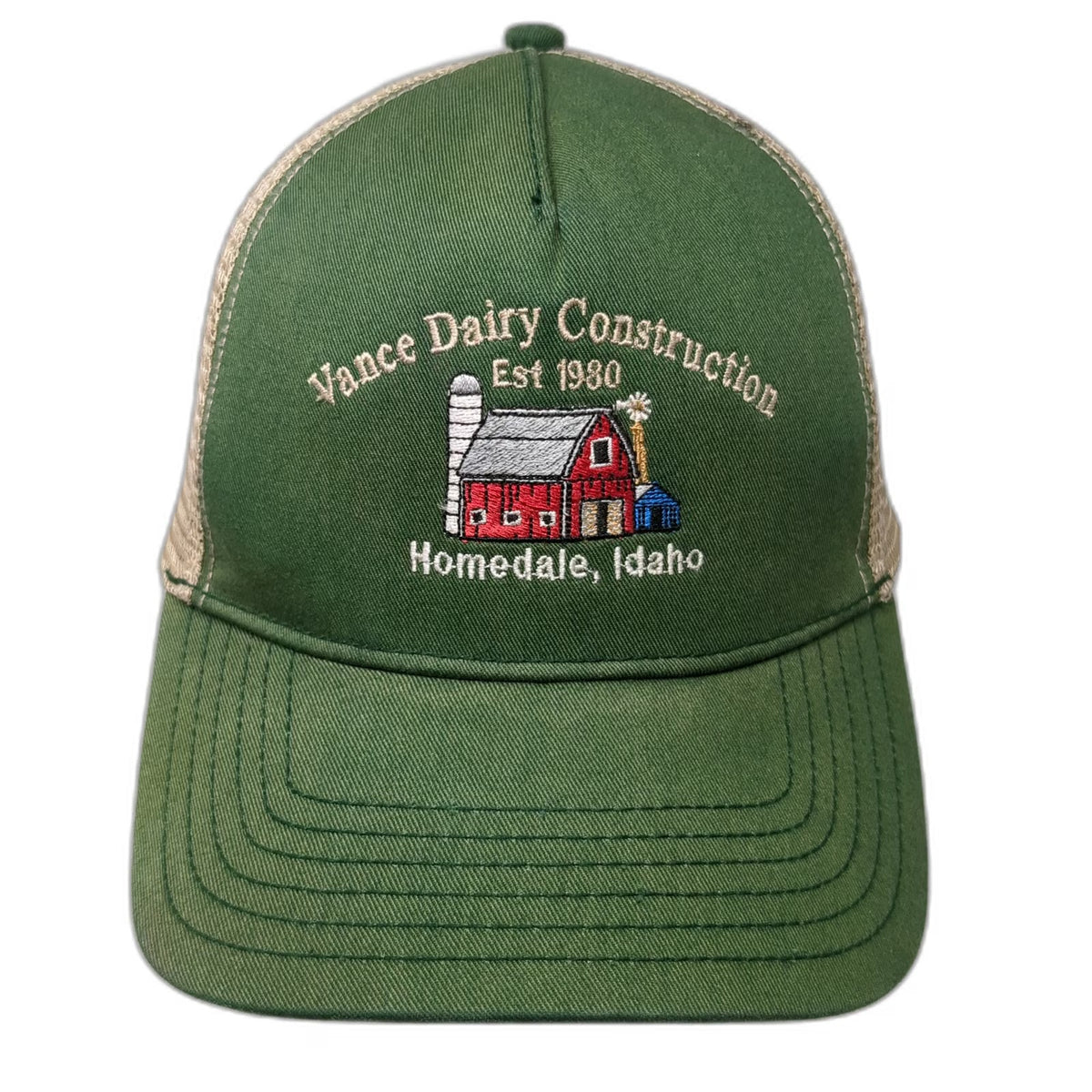 Otto Trucker Hat Green One Size Vance Dairy Construction Homedale Idaho Barn