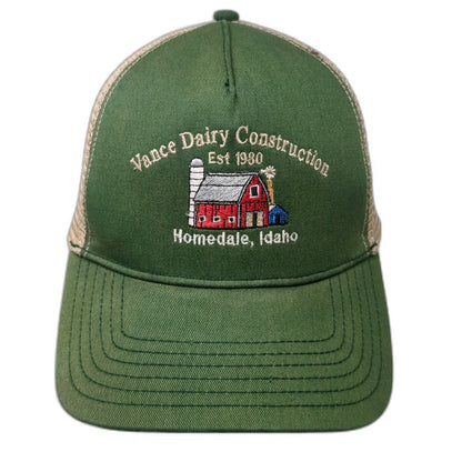 Otto Trucker Hat Green One Size Vance Dairy Construction Homedale Idaho Barn