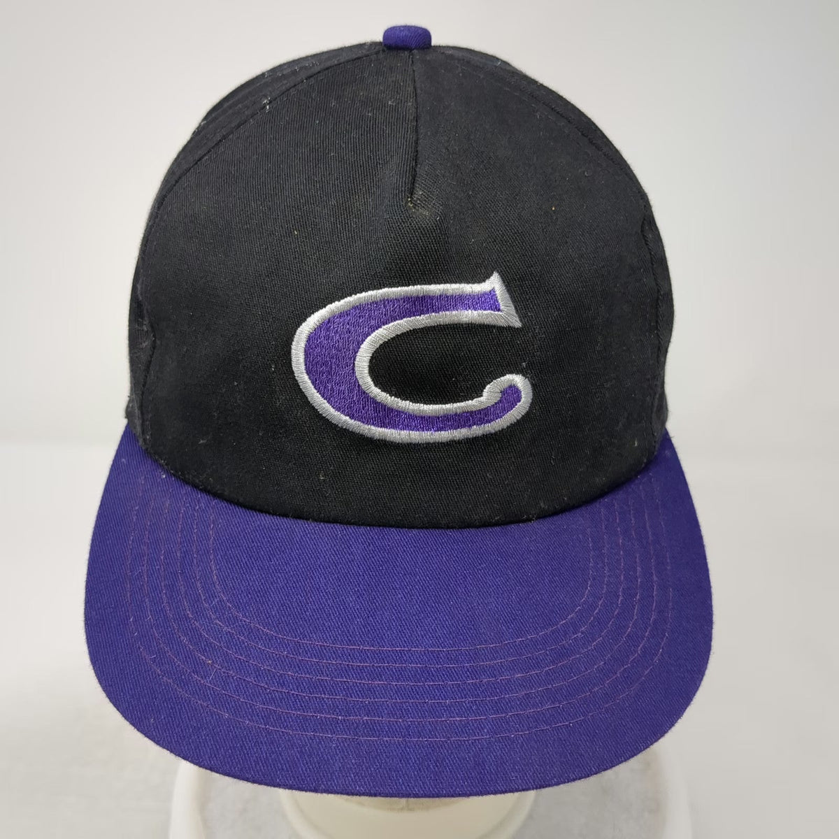 Camel 5 Panel Black Purple One Size Embroidered C Logo Snapback Baseball Hat