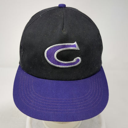 Camel 5 Panel Black Purple One Size Embroidered C Logo Snapback Baseball Hat