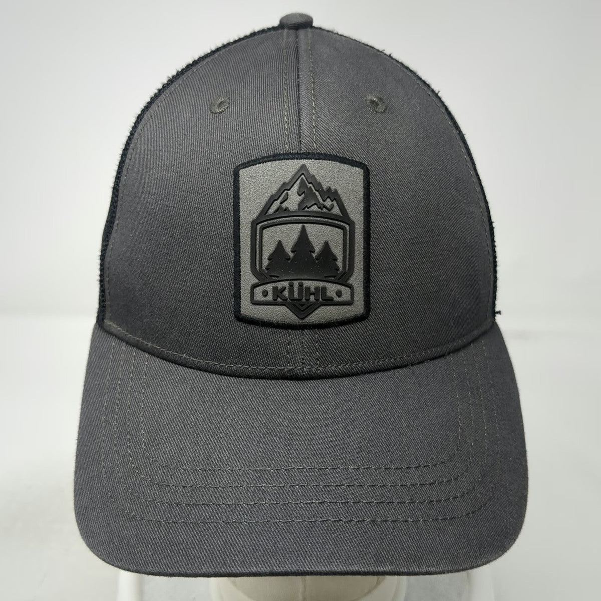 KÜHL Trucker Hat Gray One Size Mesh Back Mountain Patch Snapback Hiking Outdoors