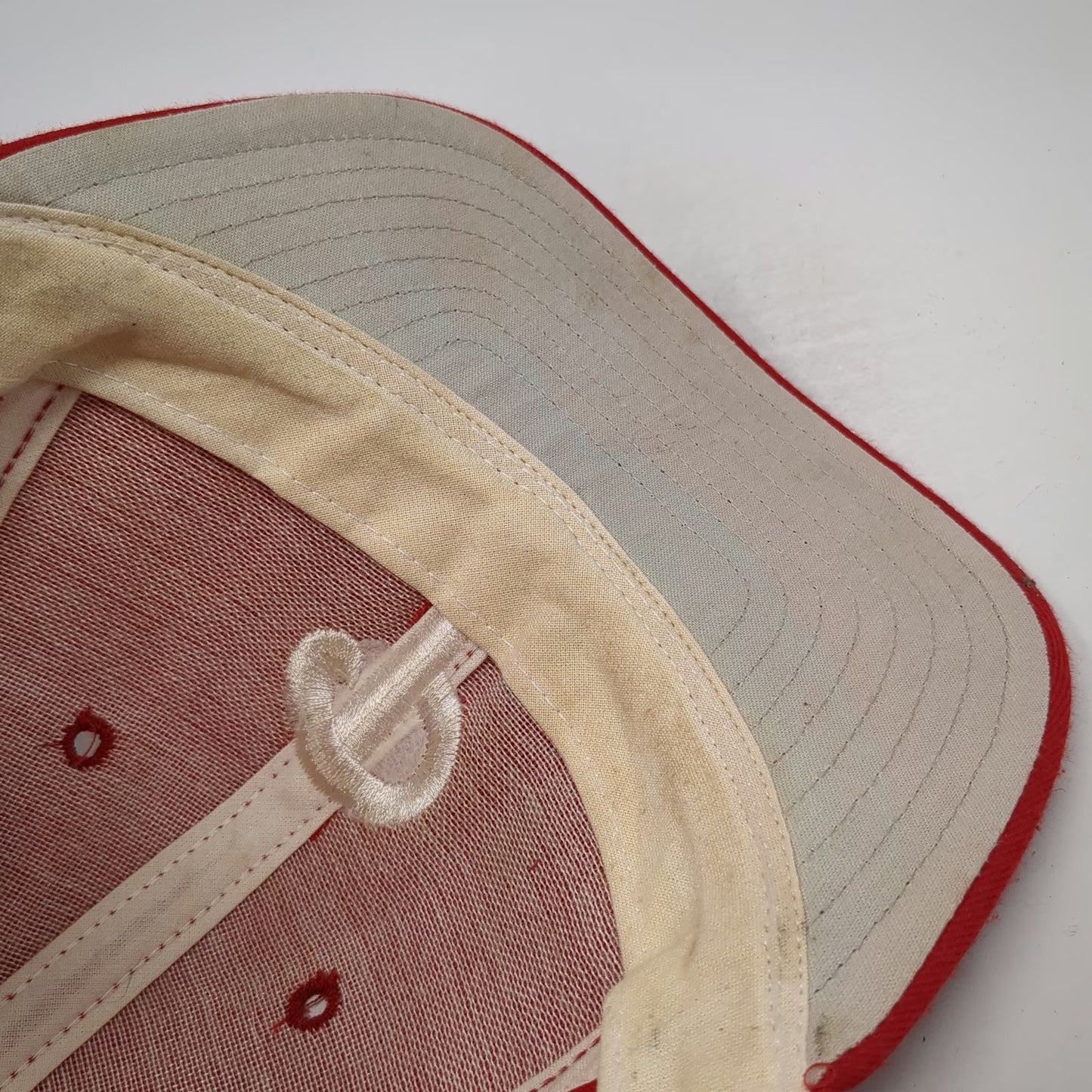 Universal Snapback Red Phillies MLB Baseball Flat Brim USA Made Hat P Vintage