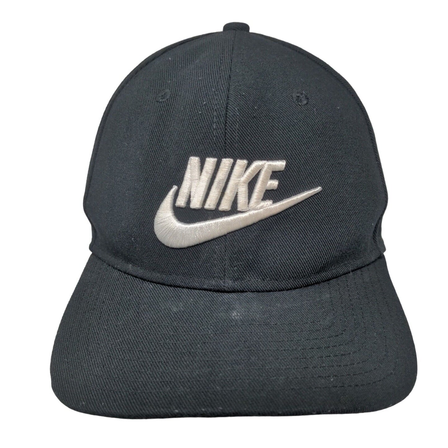 Nike Snapback Hat Black OSFM Adjustable Embroidered Swoosh Logo Dri-Fit 6 Panel