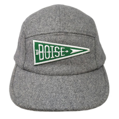 Alternative 5 Panel Hat Gray One Size Wool Boise Pennant Patch Slideback Cap