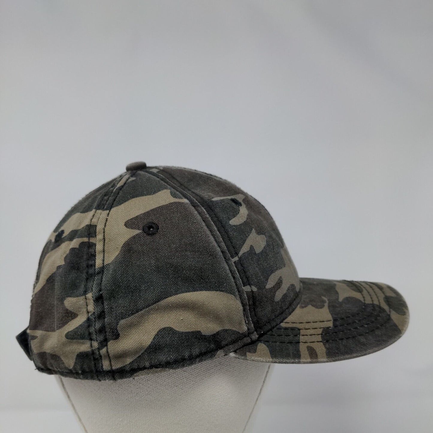 George Strapback Hat Camouflage OSFA Adjustable Vented Holes 6 Panel Blank
