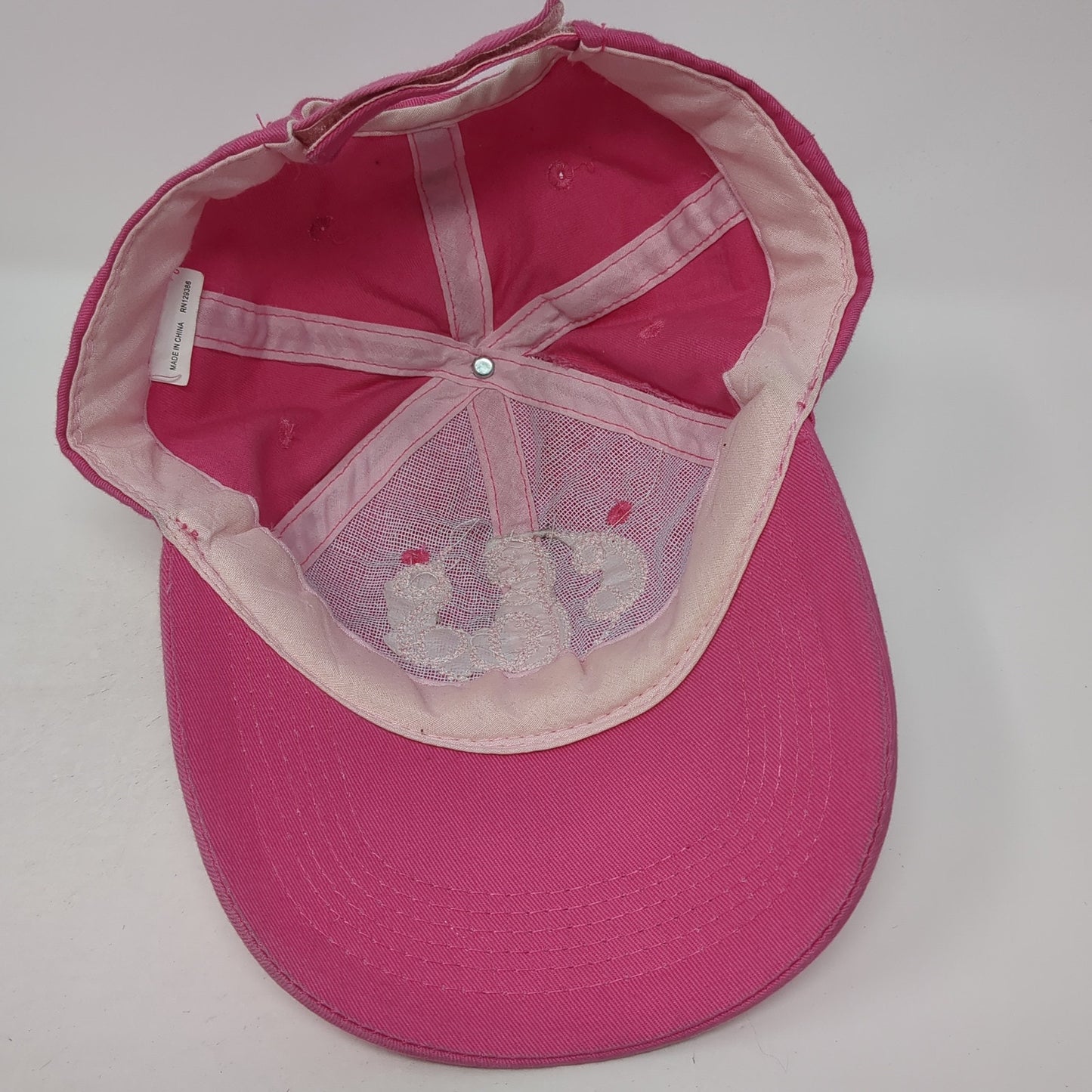 CES Monogram Strapback Baseball Cap Pink One Size Adjustable Embroidered 6 Panel