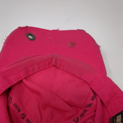 Butterfly Rhinestone Bling Slideback Hat Pink One Size Adjustable Distressed