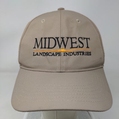 Midwest Landscape Industries Adult Strapback Hat Tan One Size Outdoor Cap