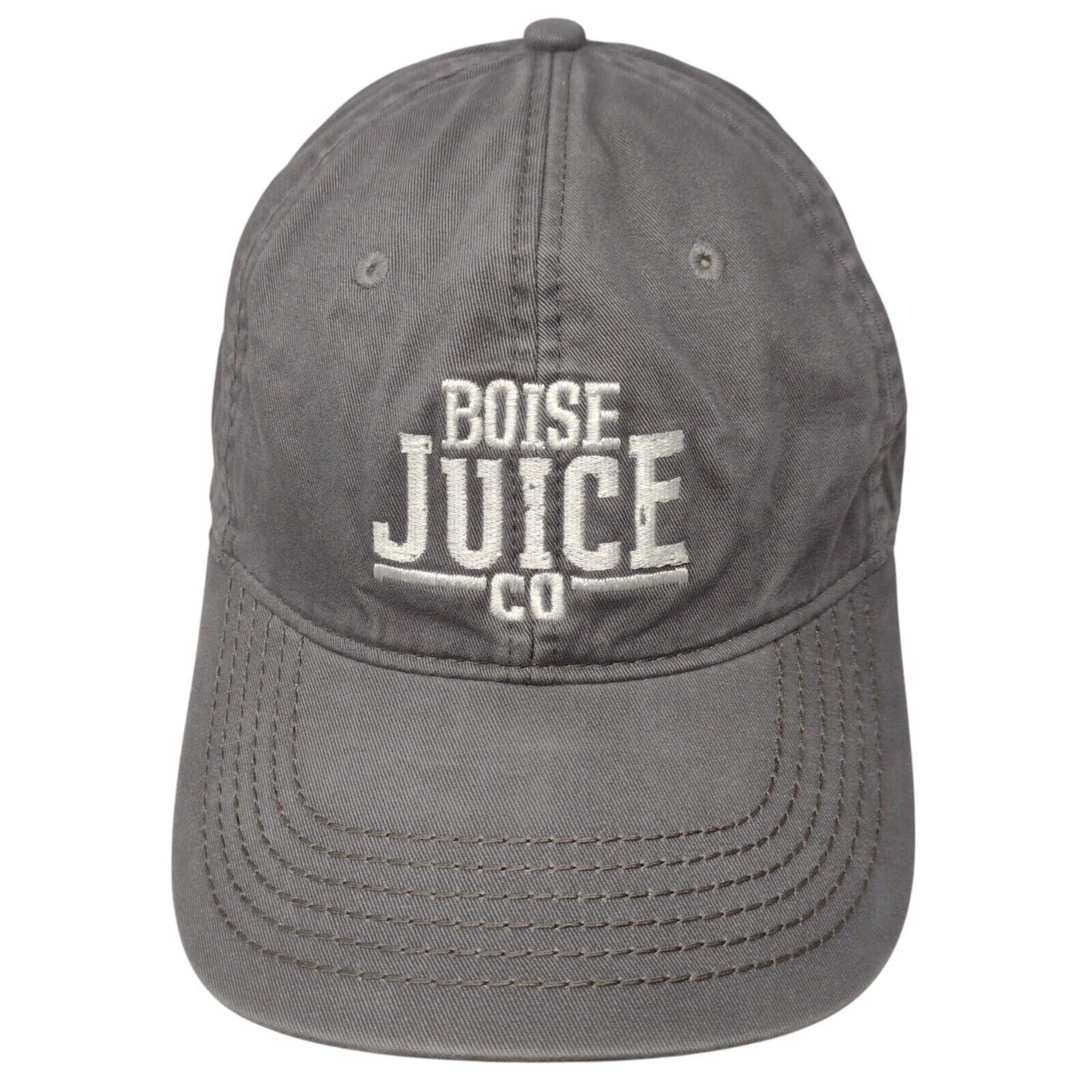 Boise Juice Co Slideback Hat Gray OSFM Embroidered Leather Strap