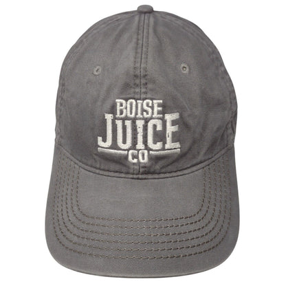 Boise Juice Co Slideback Hat Gray OSFM Embroidered Leather Strap