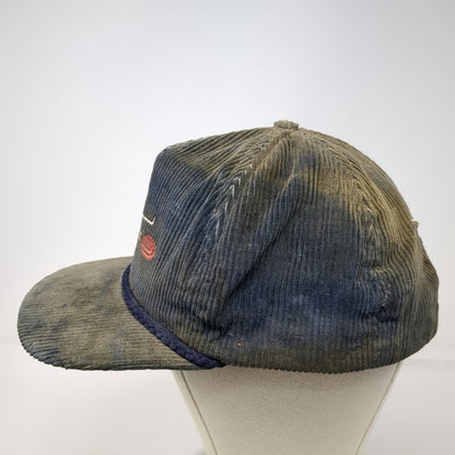 Imperial Headwear Trucker Hat Blue OS Combs Gates Aviation Corduroy Rope Hat