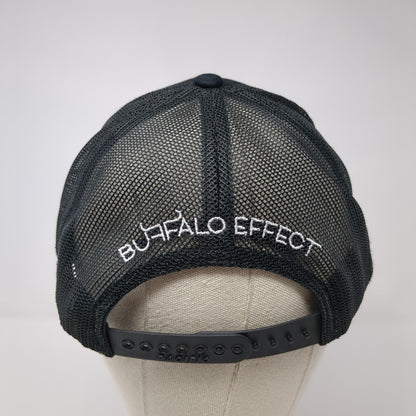 Buffalo Effect Snapback Mesh Back Trucker Hat Black One Size Solid