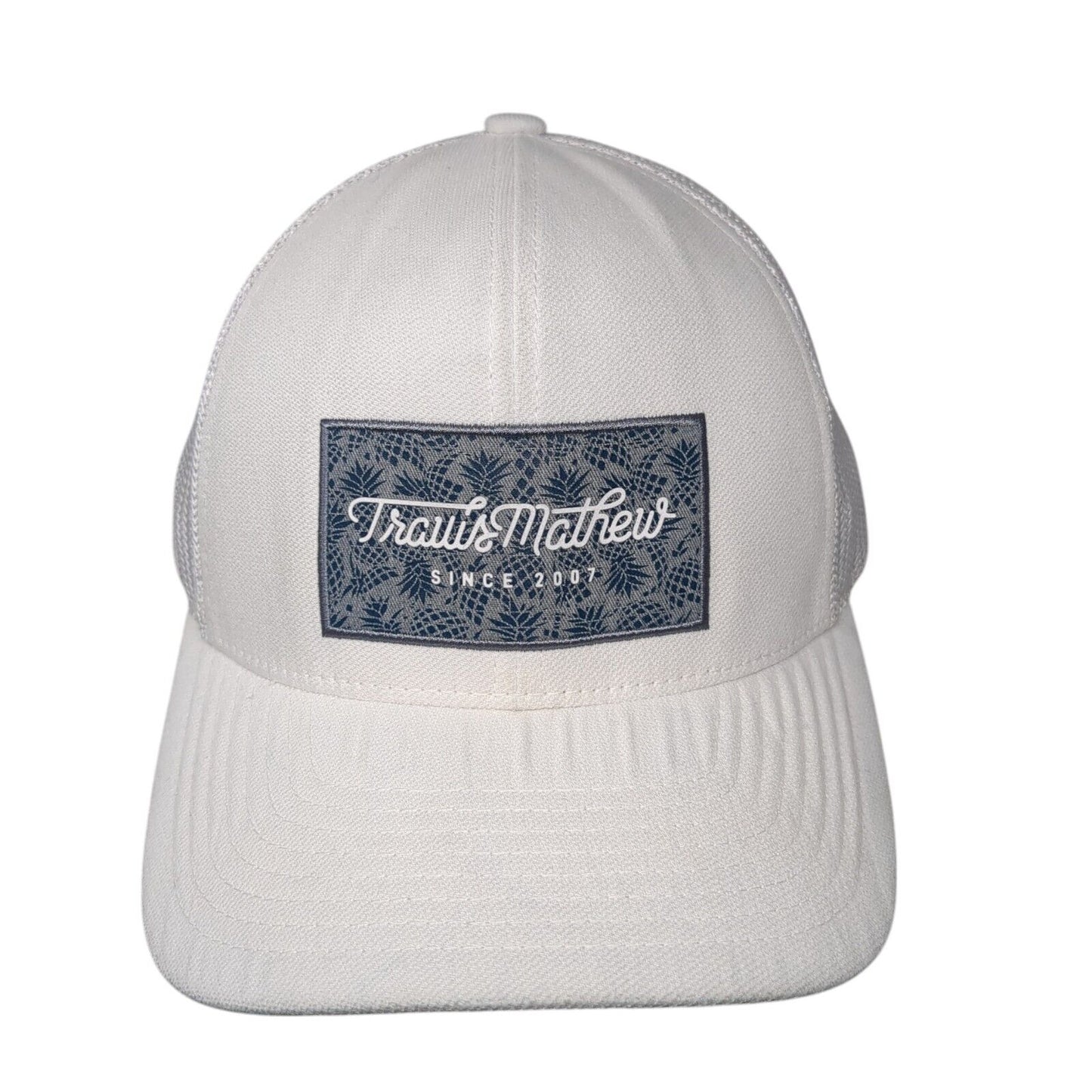 Travis Mathew Since 2007 Snapback Trucker Hat White One Size Mesh Back