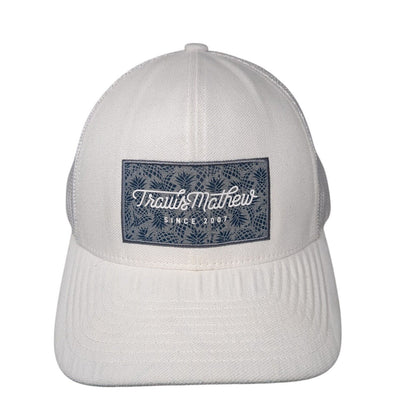 Travis Mathew Since 2007 Snapback Trucker Hat White One Size Mesh Back
