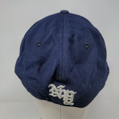 NY Fitted Hat Blue XL 7 3/4-8 Embroidered Premium Original Flat Hatco