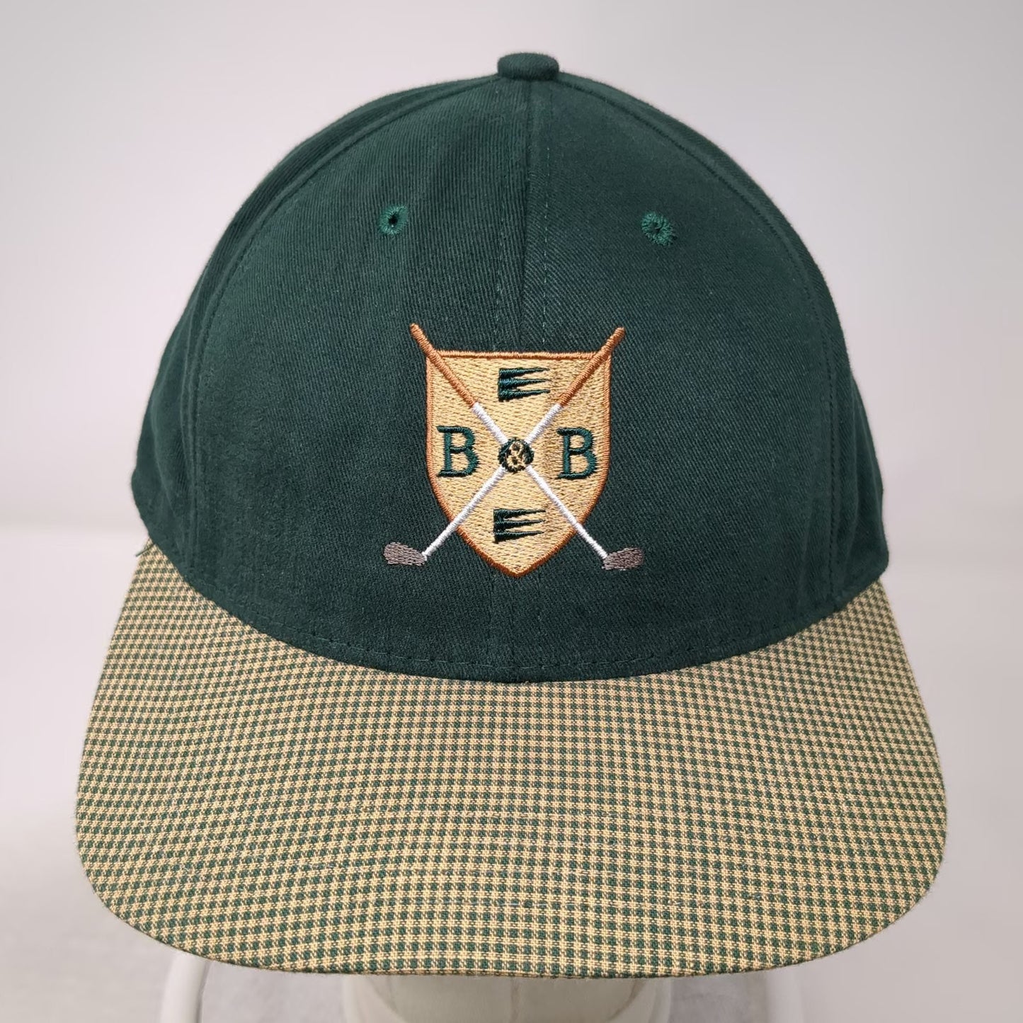 American Dry Goods Baseball Cap Green Vintage Golf Houndstooth Made in USA Hat