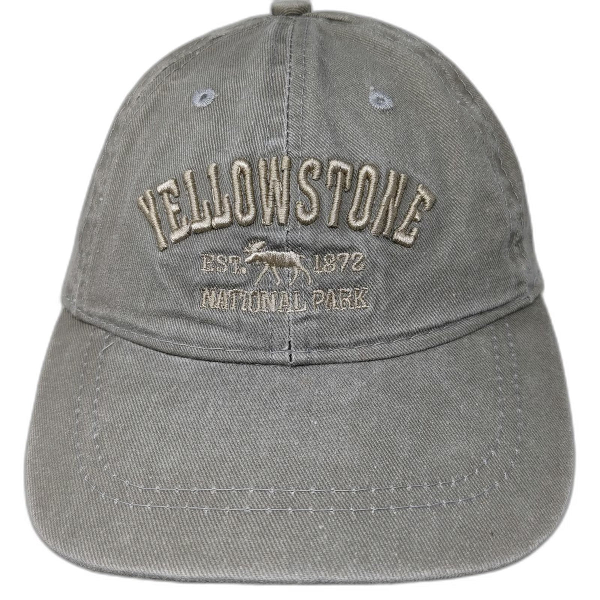 Lucky 7 USA Baseball Cap Gray One Size Yellowstone National Park Strapback Hat