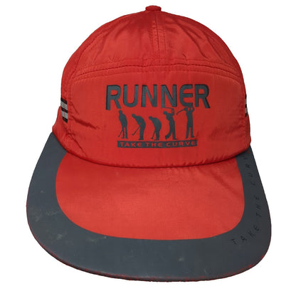 Red Baseball Cap One Size Golf Swing Runner Take The Curve Nylon Strapback Hat