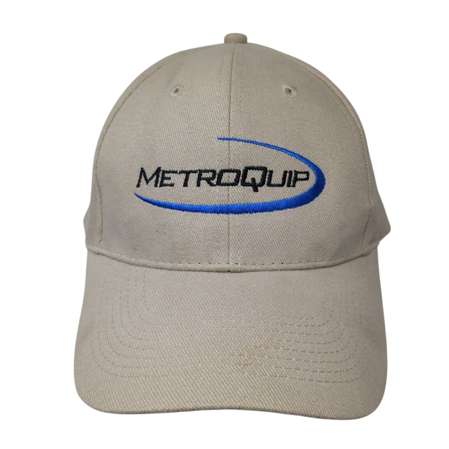 Metroquip Strapback Hat Tan One Size Adjustable Embroidered 6 Panel Otto Cotton