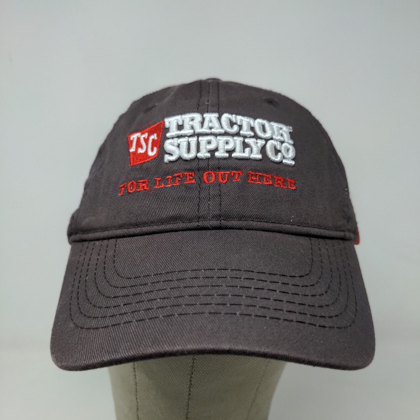 Tractor Supply Co Men's Slideback Hat Gray Adjustable Embroidered Logo Cotton