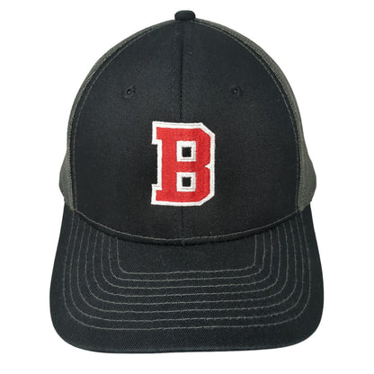 B Snapback Trucker Hat Black One Size Adjustable Embroidered Mesh Back NV Caps