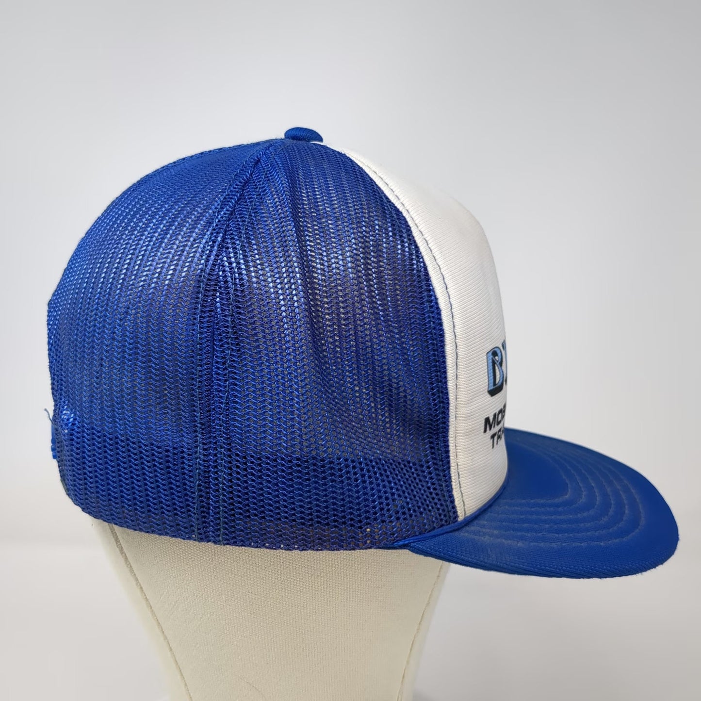 Trucker Hat Blue OSFM Bills Mobile Home Transport Semi Truck Graphic Foam Mesh