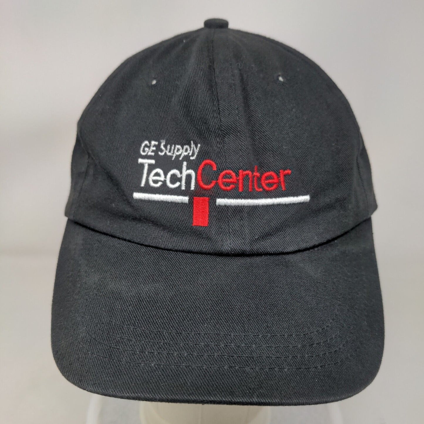 GE Supply Tech Center Adult Slideback Hat Black Fit All Embroidered Cotton