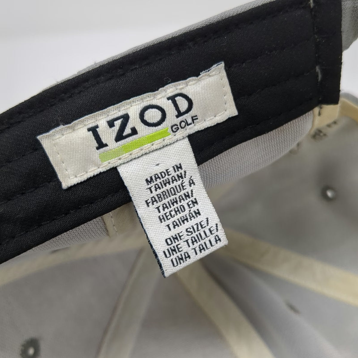 IZOD Baseball Cap Gray One Size Golf Ball Marker Performance Slideback Hat Logo
