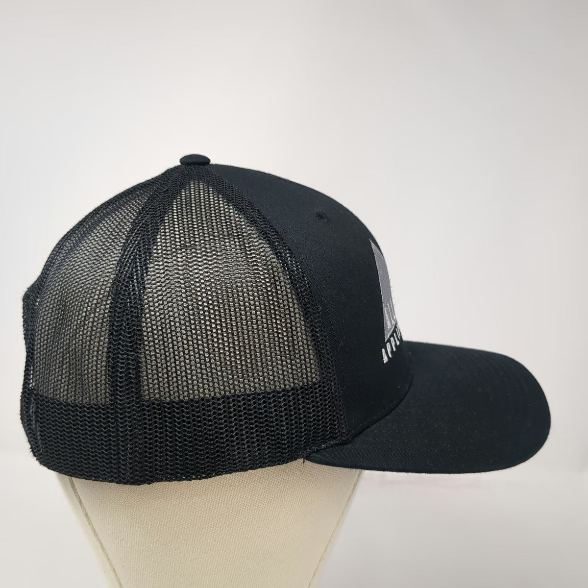 Richardson Trucker Hat Black One Size All Valley Appliance Repair Logo Mesh Back