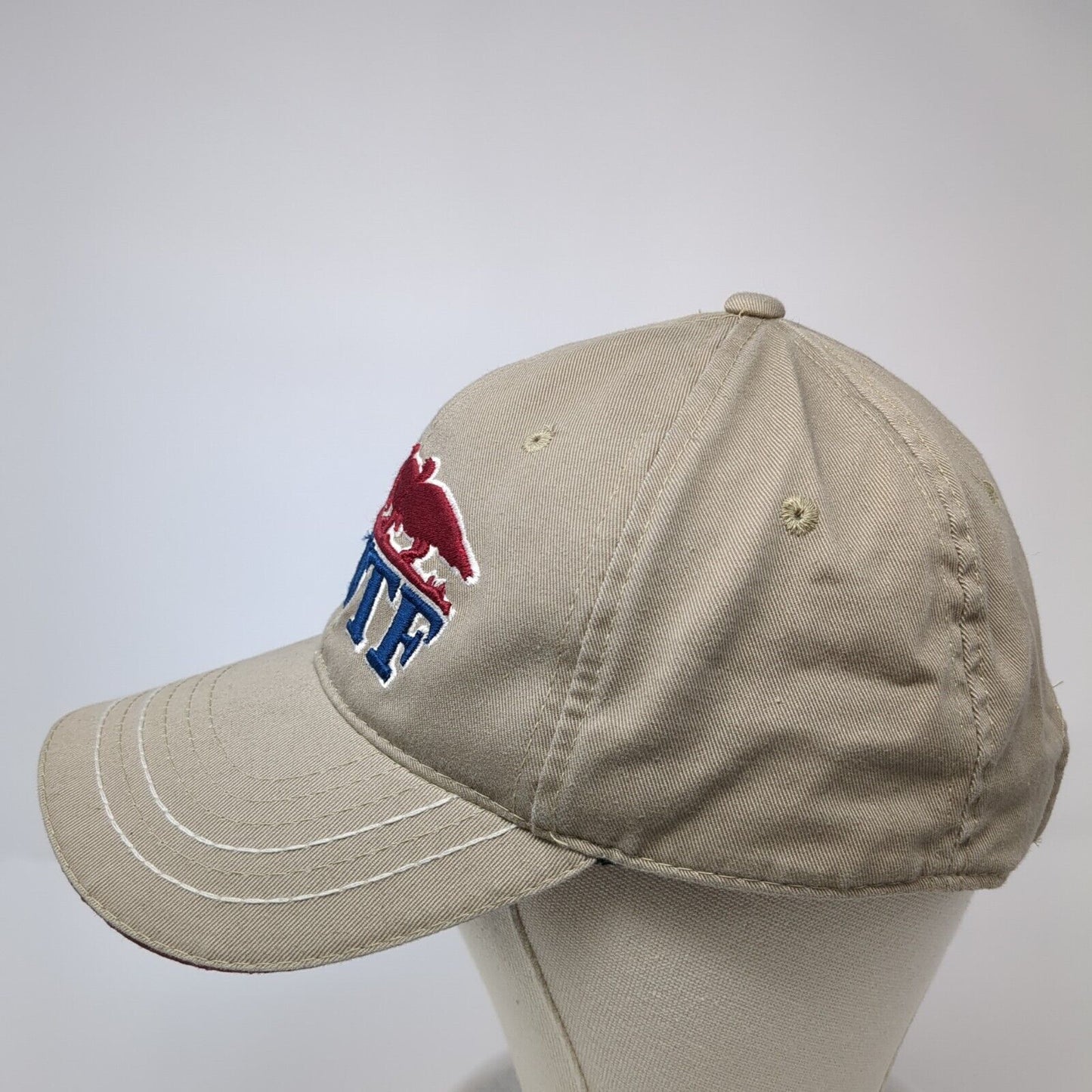 NWTF Strapback Hat Tan One Size Embroidered Vent Holes Outdoor Cap