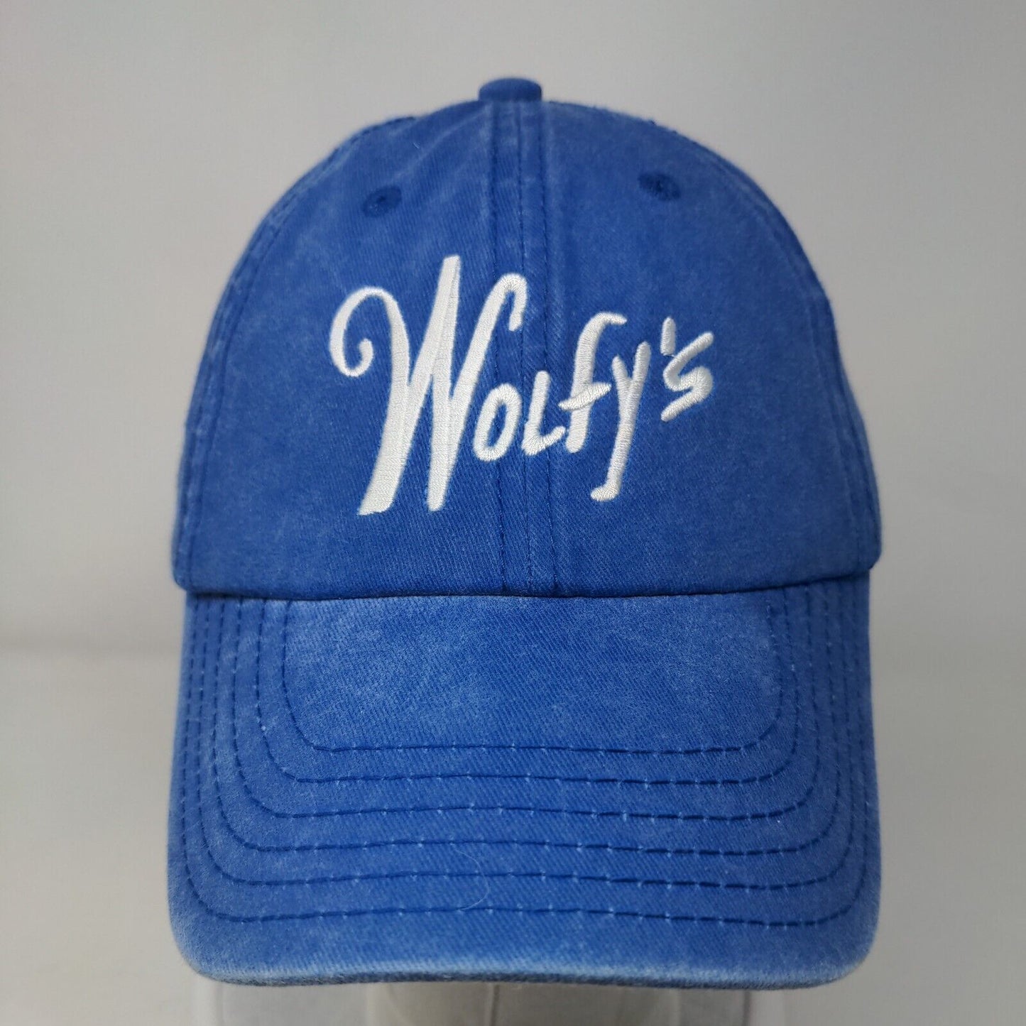 Wolfy's Strapback Hat Blue OSFA Embroidered Adjustable Hit Wear