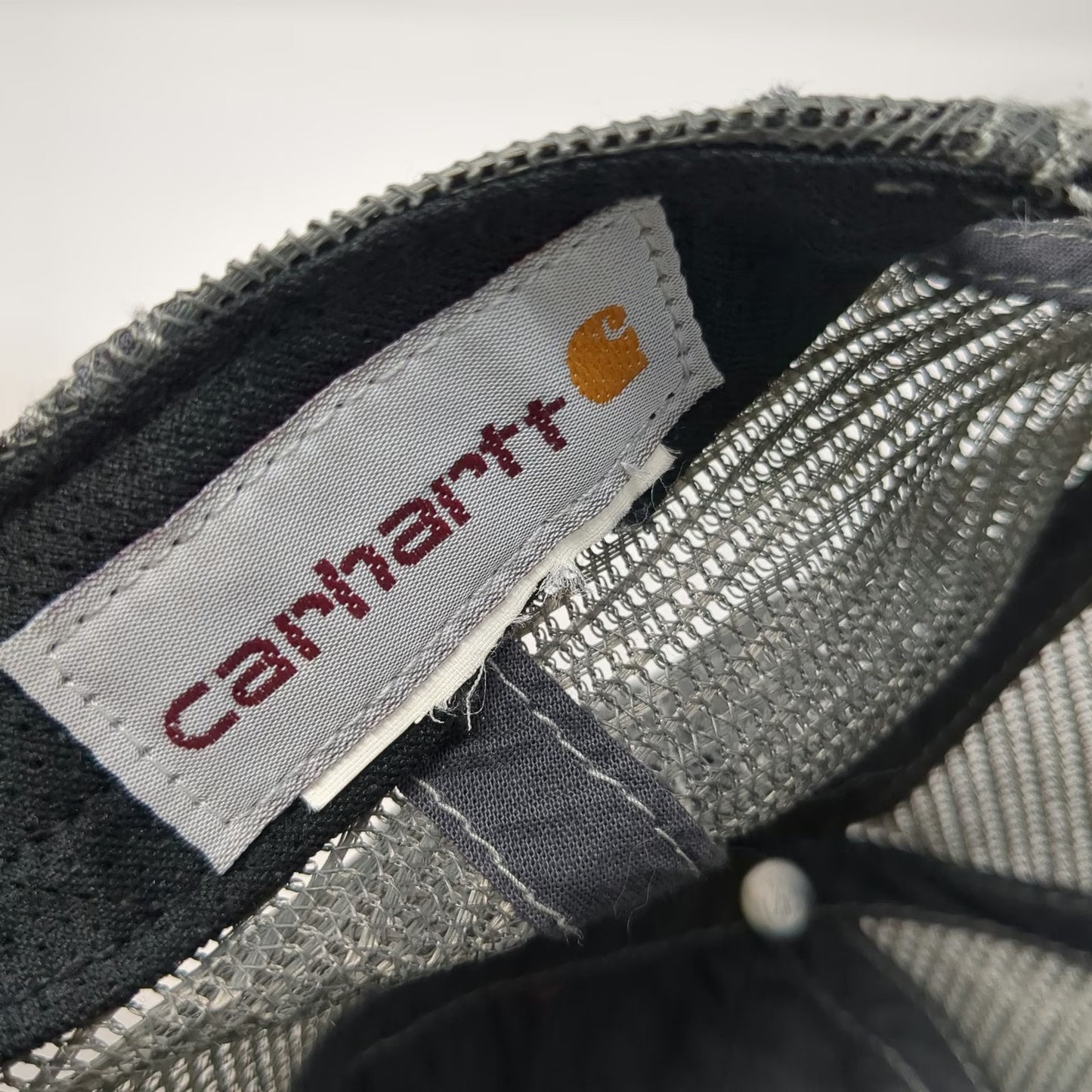 Carhartt Trucker Hat Gray Camo Mesh Back Snapback One Size Embroidered Logo