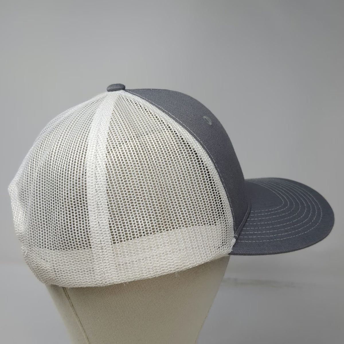 Port Authority Trucker Hat Gray One Size Snapback Mesh Back River Buddies Fish
