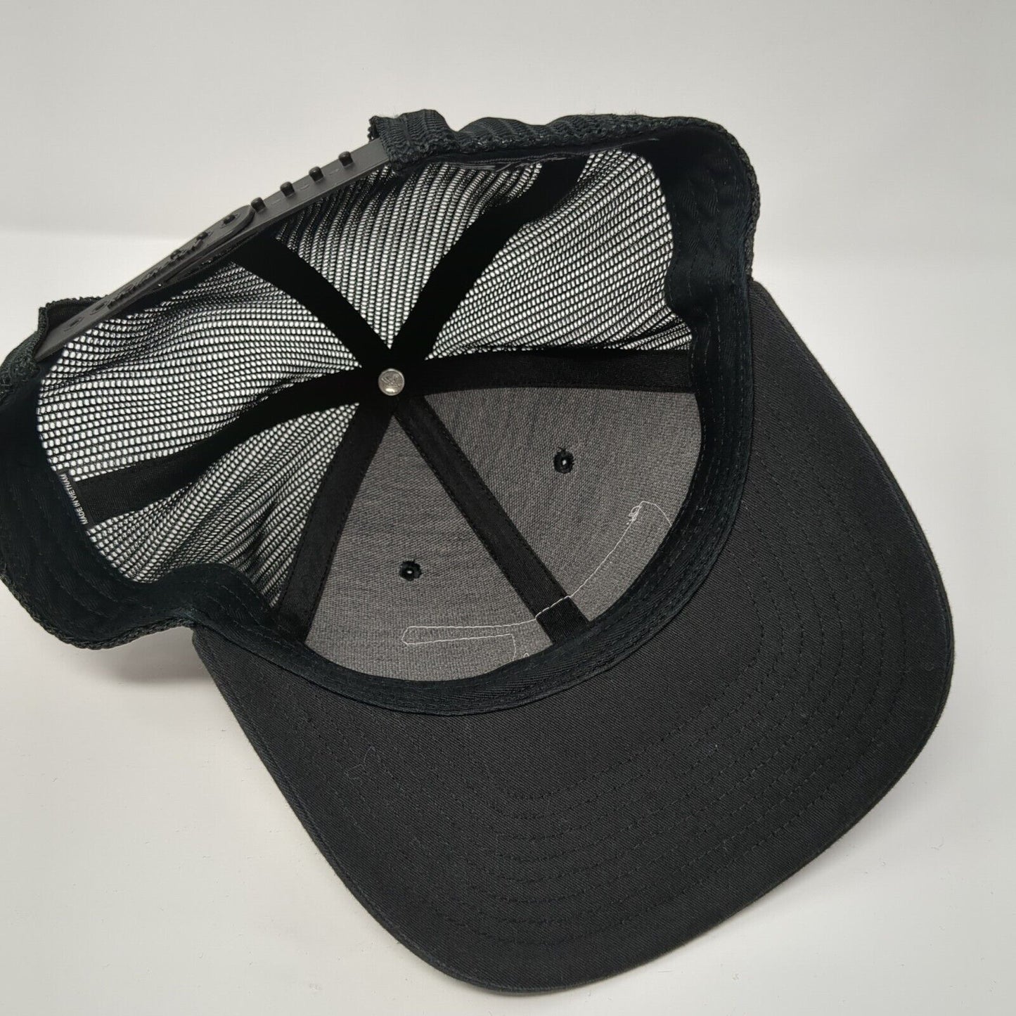 Adam's Meat Shop Patch Snapback Trucker Hat Black One Size Mesh Back