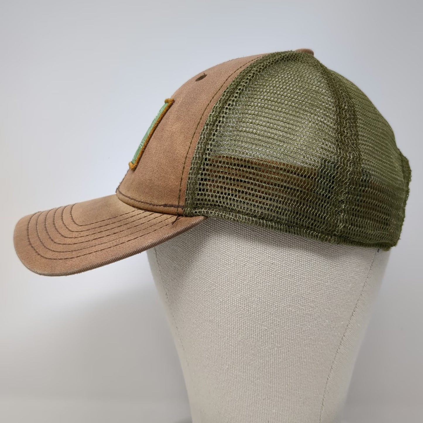 Eddie Bauer Trucker Hat One Size Brown Green Washington Fish Mesh Snapback