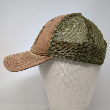 Eddie Bauer Trucker Hat One Size Brown Green Washington Fish Mesh Snapback