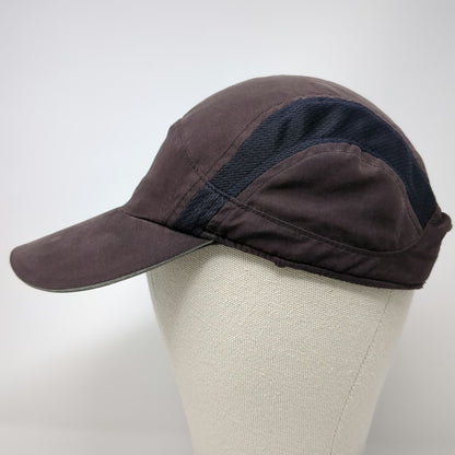 Eddie Bauer Sport 5 Panel Brown One Size Hat Mesh Zip Pocket Reflective Brim