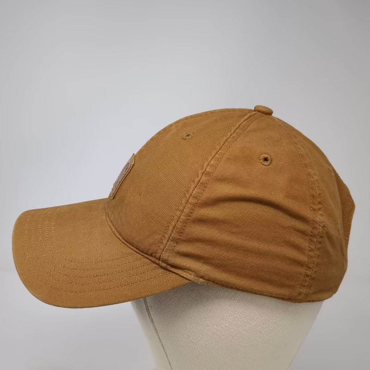 Carhartt Brown Baseball Cap One Size Adjustable Leather Patch Cotton Hat