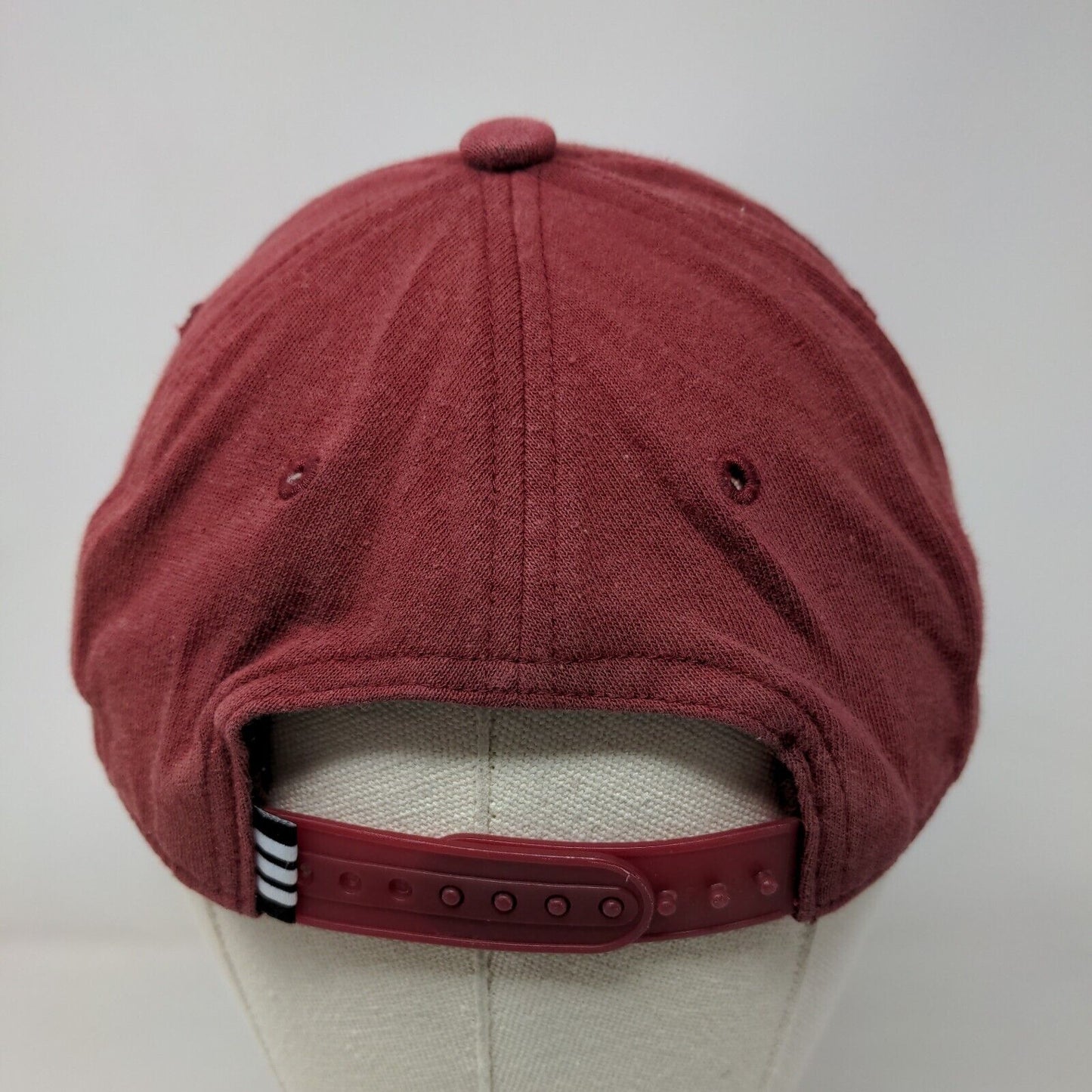 Adidas Trefoil Snapback Hat Red OSFM Embroidered Logo Solid 6 Panel