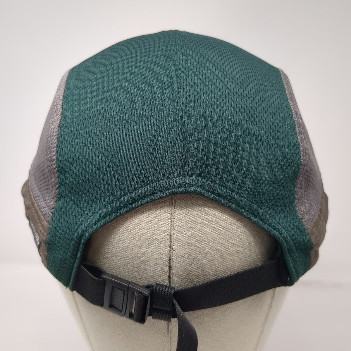 Territory Run Co 5 Panel Green One Size Hat 4FRNT Orange Logo Mesh Slideback