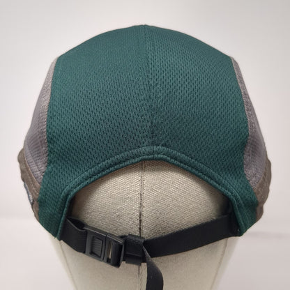 Territory Run Co 5 Panel Green One Size Hat 4FRNT Orange Logo Mesh Slideback