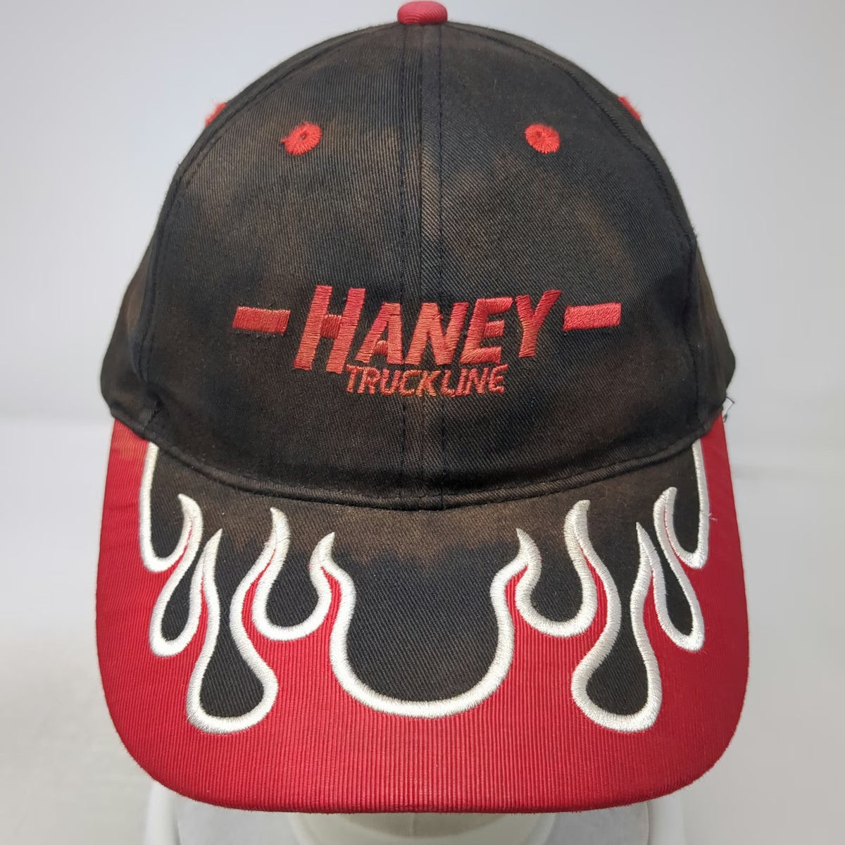 Otto Haney Truckline Baseball Cap Black OSFM Flames Embroidered Strapback Hat