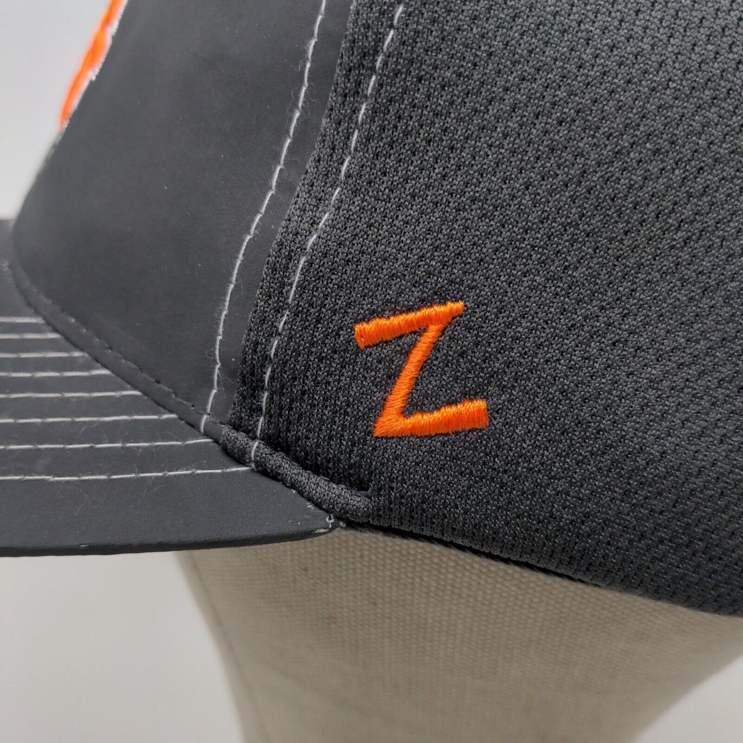 Zephyr Men's Strapback Hat Gray Adjustable Embroidered Logo 100% Polyester