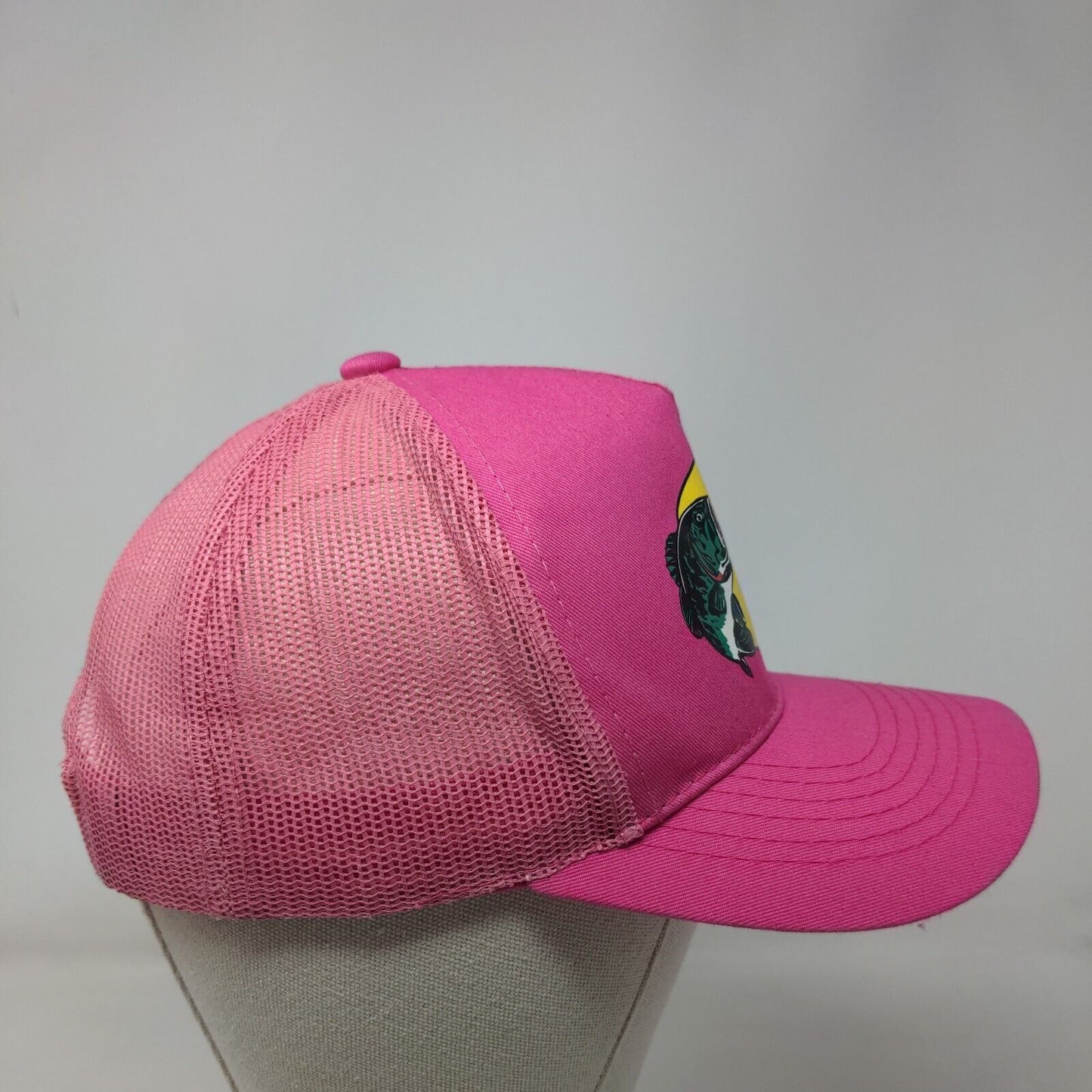 Bass Pro Shops Fishing Snapback Mesh Back Trucker Hat Pink OSFM Outdoor