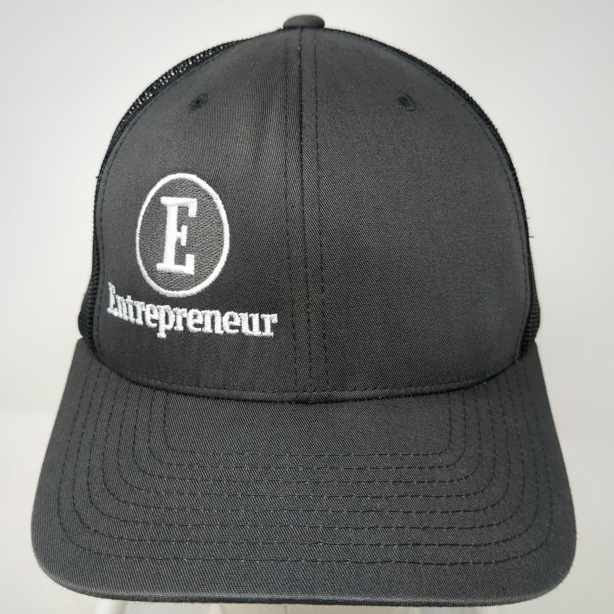 Yupoong Trucker Hat Gray One Size Entrepreneur Logo Embroidered Mesh Snapback