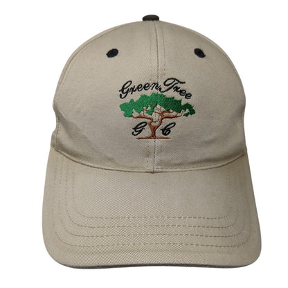 Green Tree Strapback Hat Tan One Size Adjustable Embroidered 6 Panel Imperial