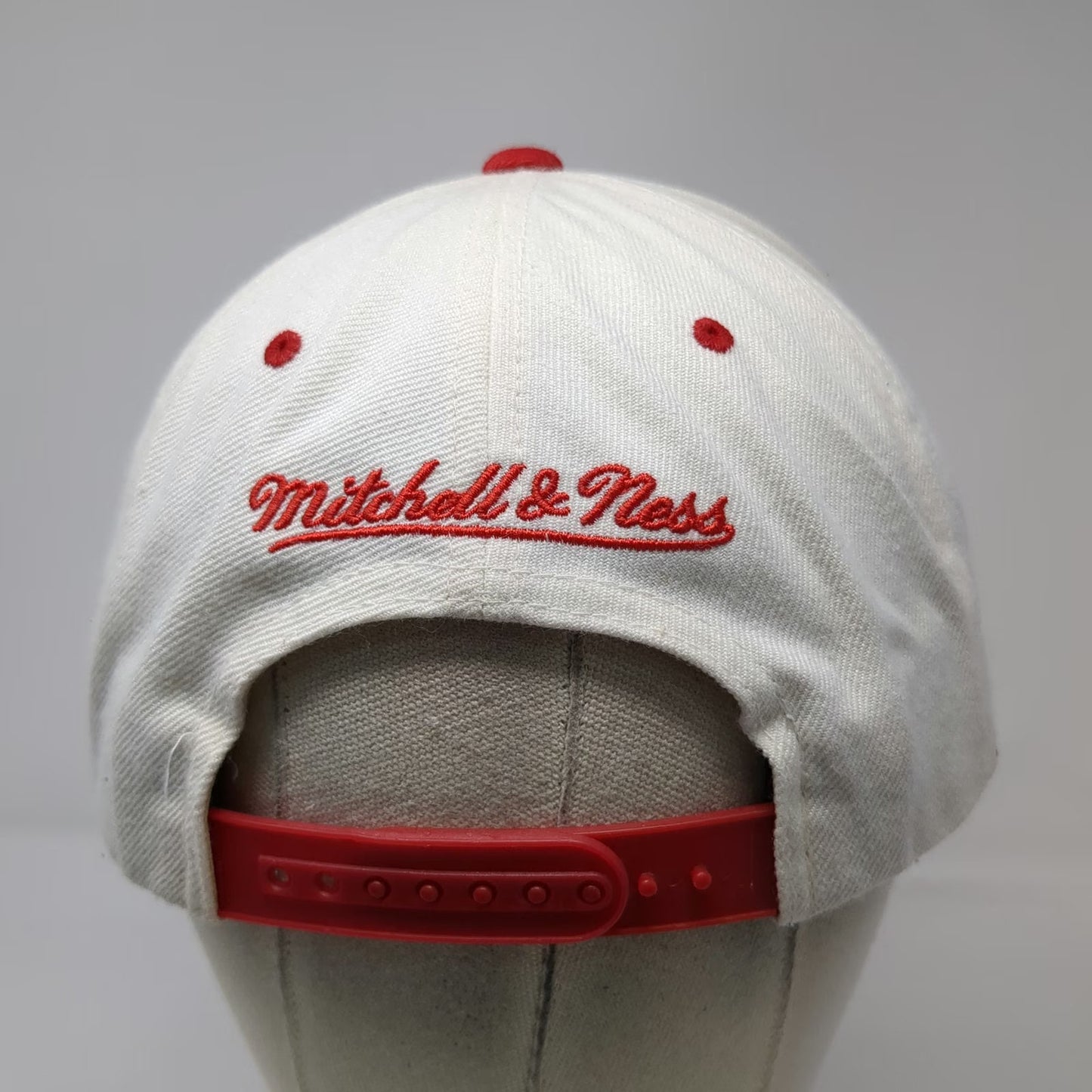 Mitchell & Ness Chicago Bulls NBA Snapback Hat White Red One Size Green Bottom