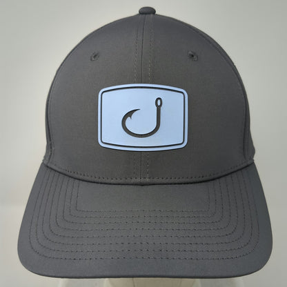 AVID Trucker Hat Gray One Size Snapback Fishing Hook Patch Laser Cut Performance